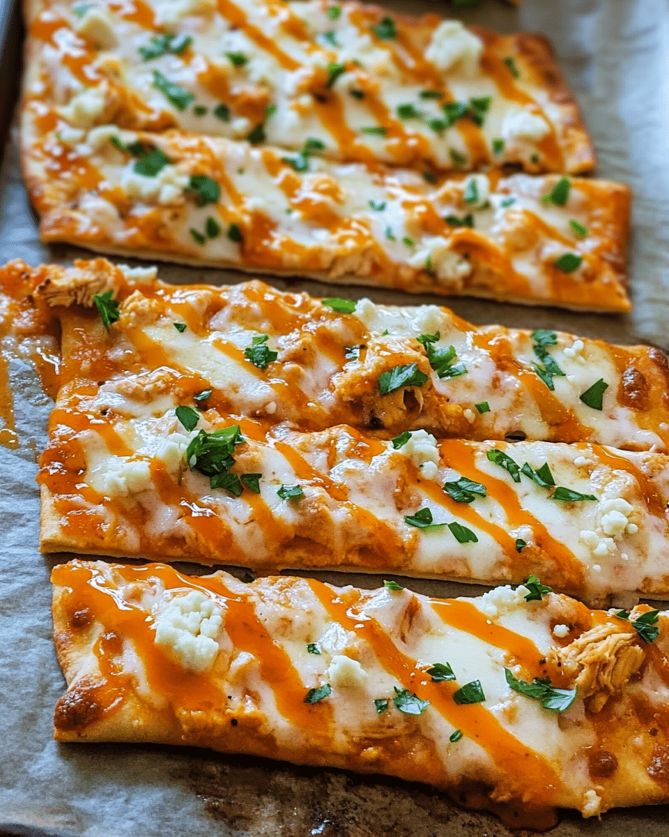 Hot Honey Buffalo Chicken Flatbreads