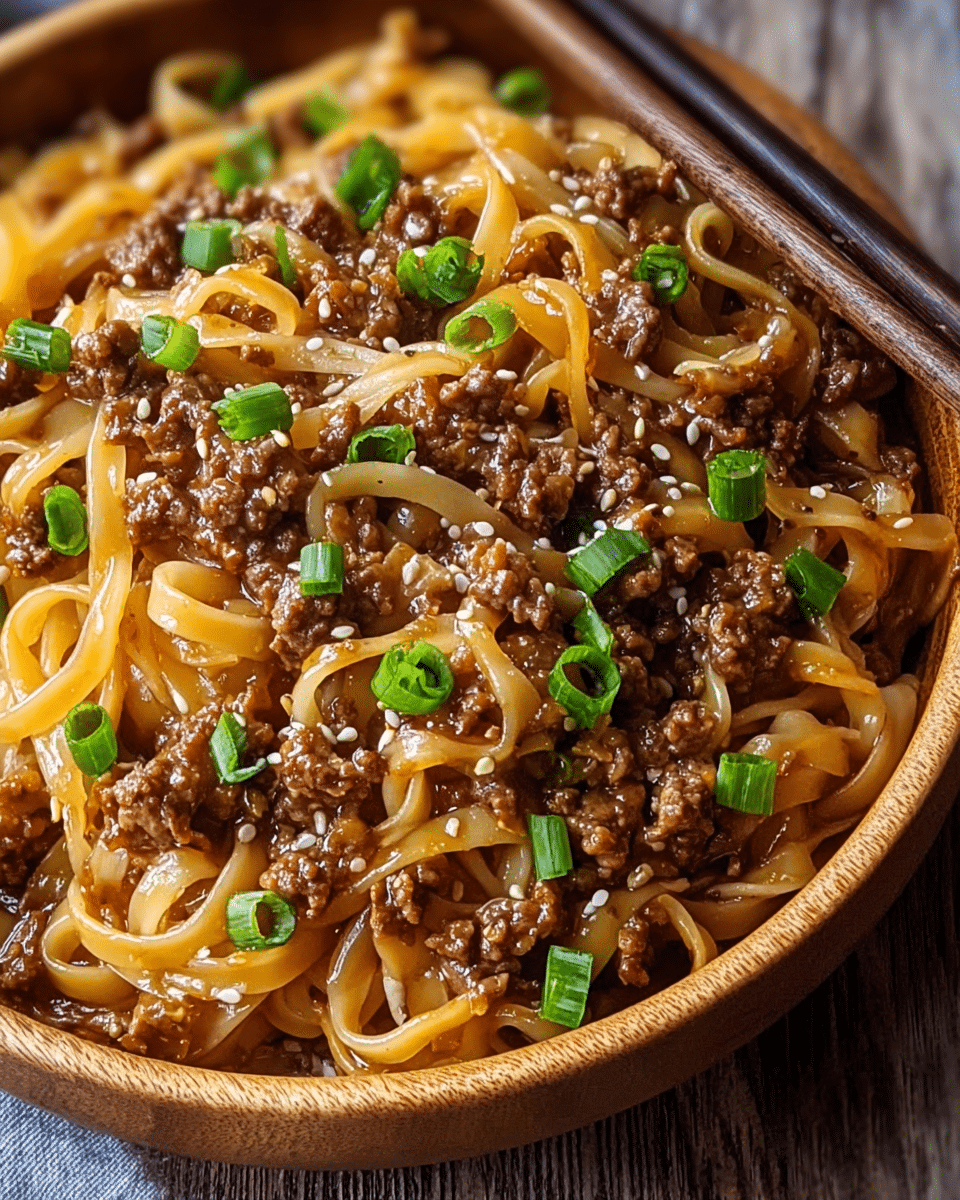 Mongolian Ground Beef Noodles