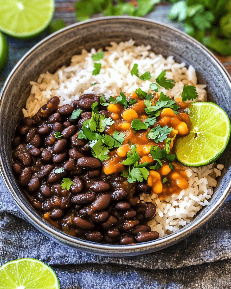 Smoky Spicy Black Beans with Lime and Cilantro