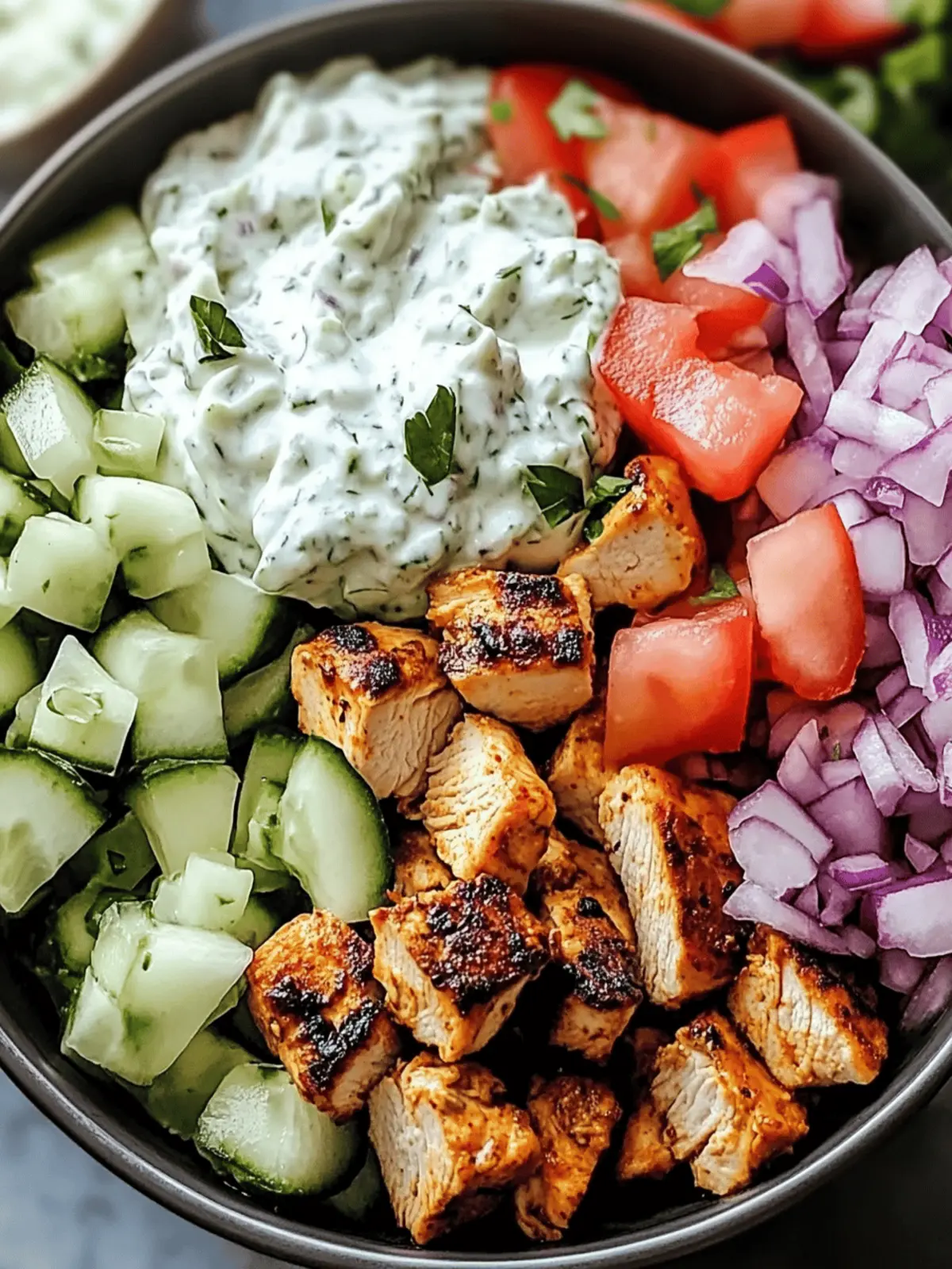 Savory Chicken Gyro Bowls with Tzatziki Sauce You’ll Love 5 Chicken Gyro Bowls with Tzatziki Sauce