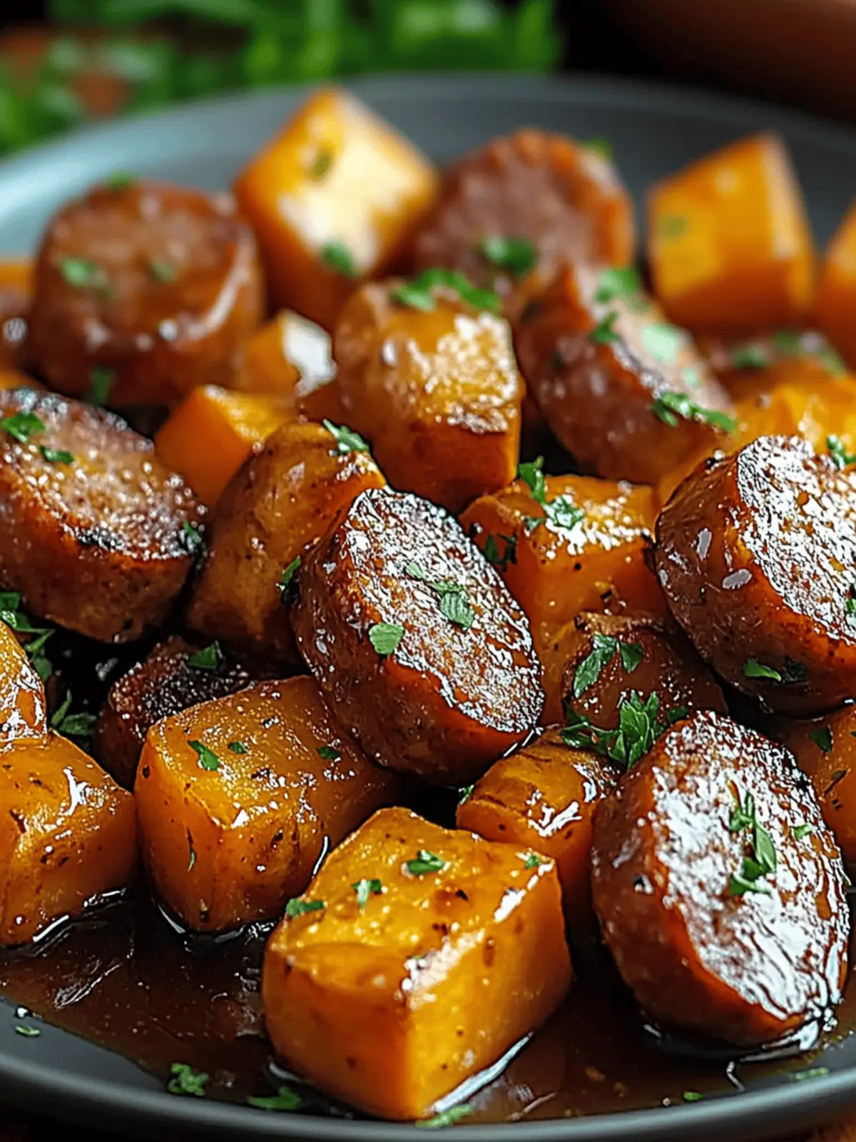 Sausage and Sweet Potatoes with Honey Garlic Sauce Made Easy 2 Sausage and Sweet Potatoes with Honey Garlic Sauce