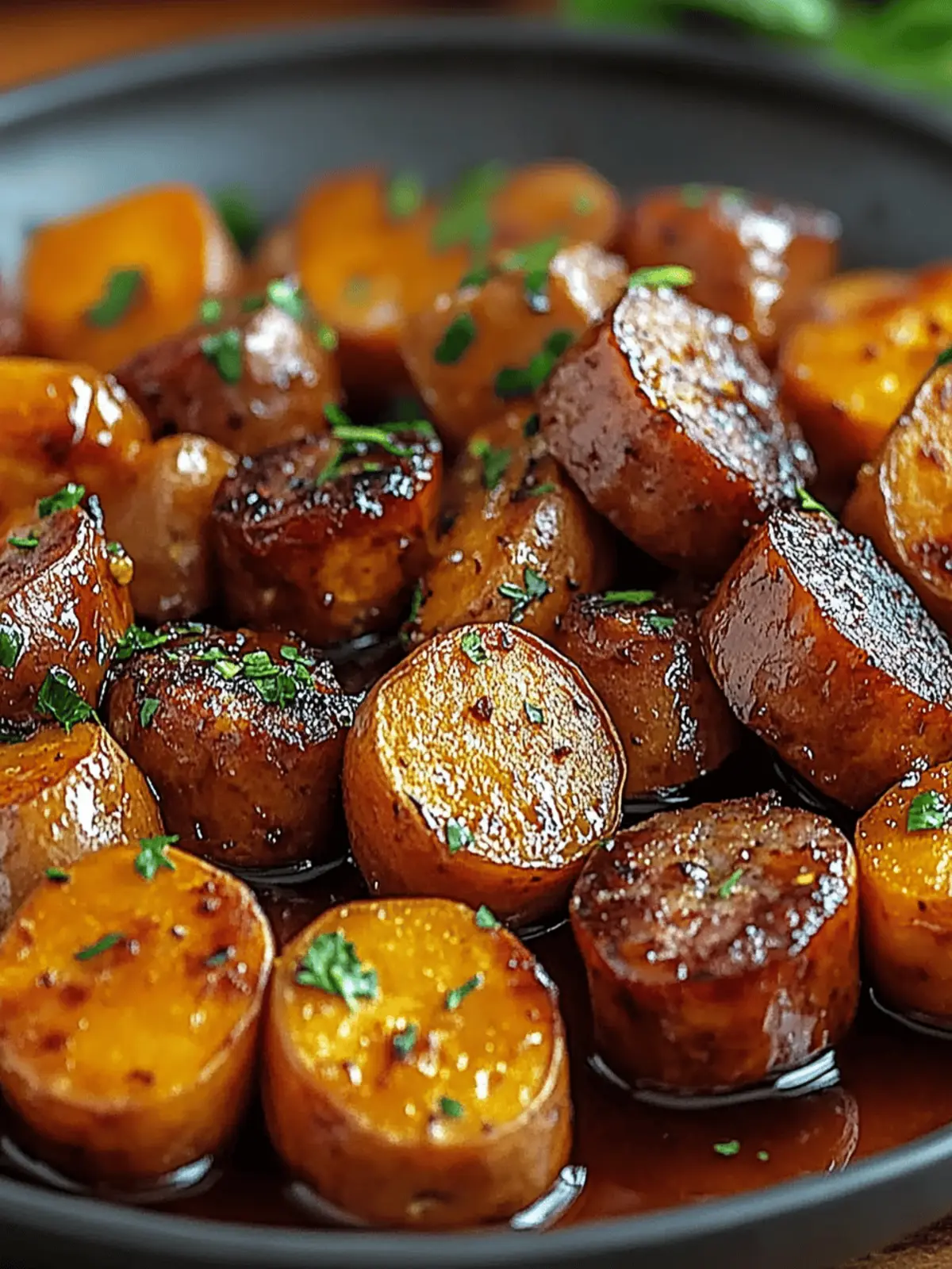Sausage and Sweet Potatoes with Honey Garlic Sauce Made Easy 3 Sausage and Sweet Potatoes with Honey Garlic Sauce