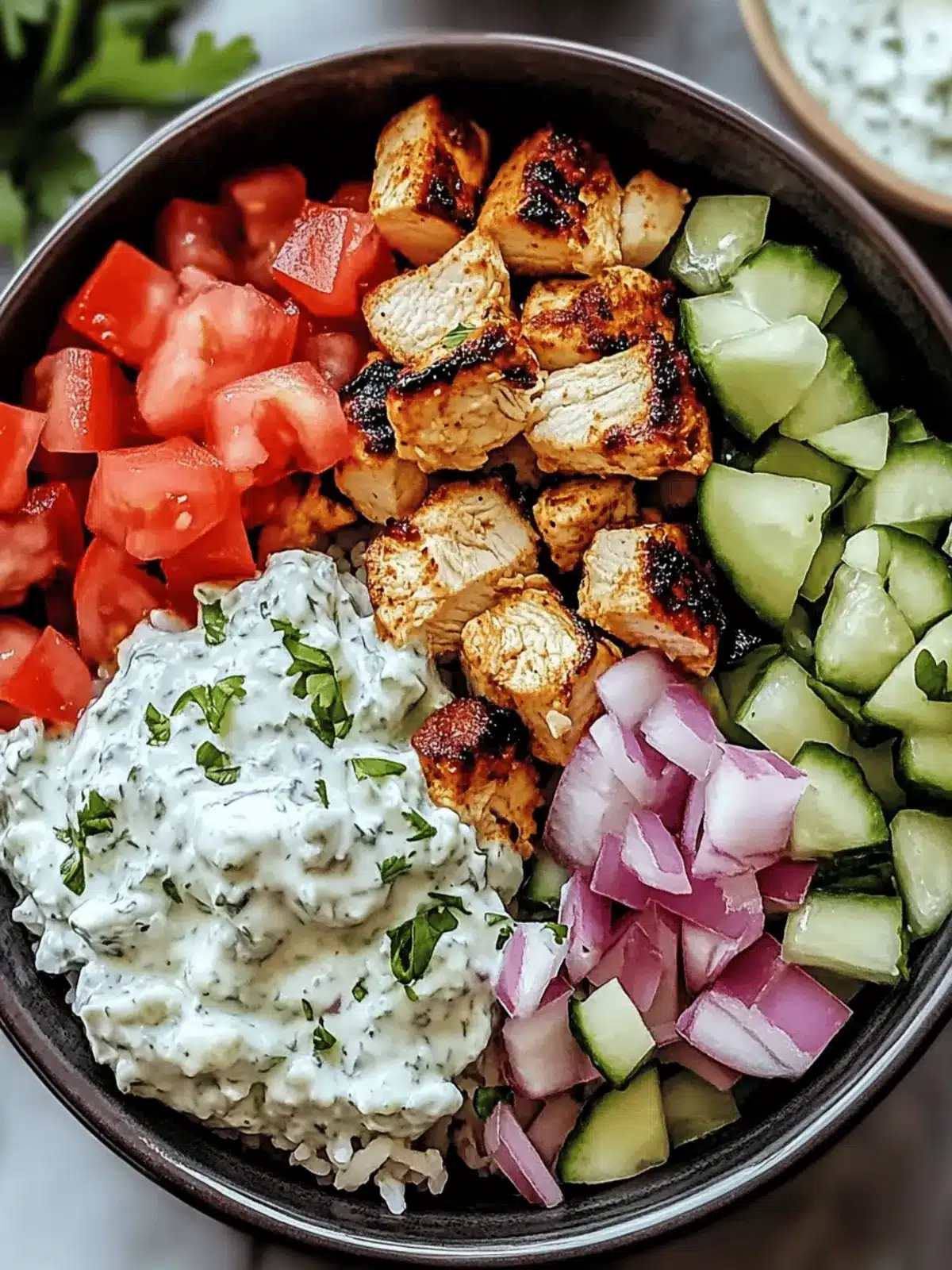 Savory Chicken Gyro Bowls with Tzatziki Sauce You’ll Love 4 Chicken Gyro Bowls with Tzatziki Sauce