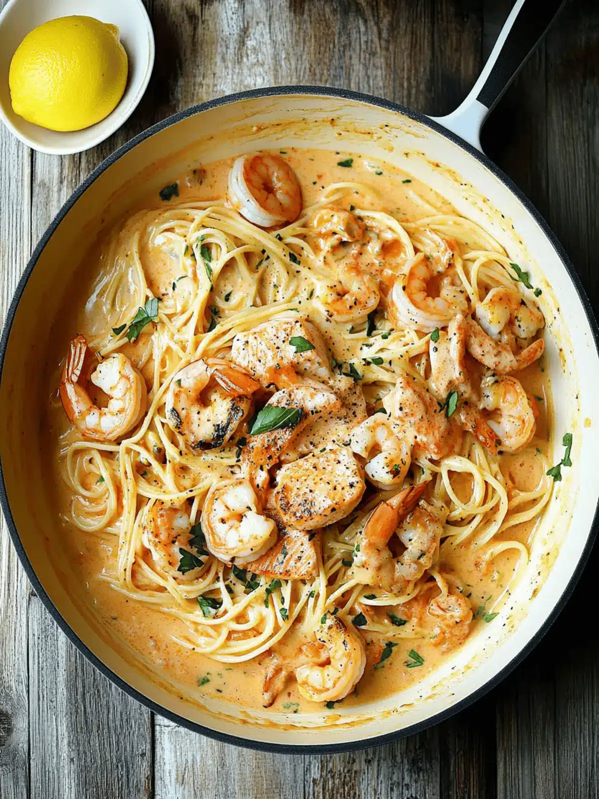 Creamy Salmon and Shrimp Alfredo Pasta in 30 Minutes 3 Salmon and Shrimp Alfredo Pasta