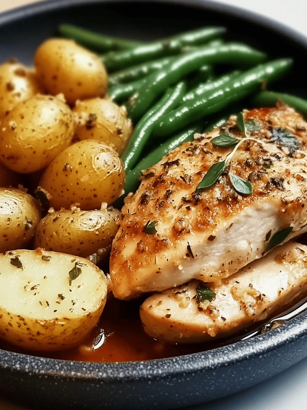 Herb-Crusted Chicken with Garlic Potatoes & Green Beans Made Easy 2 Herb-Crusted Chicken with Garlic Potatoes & Green Beans