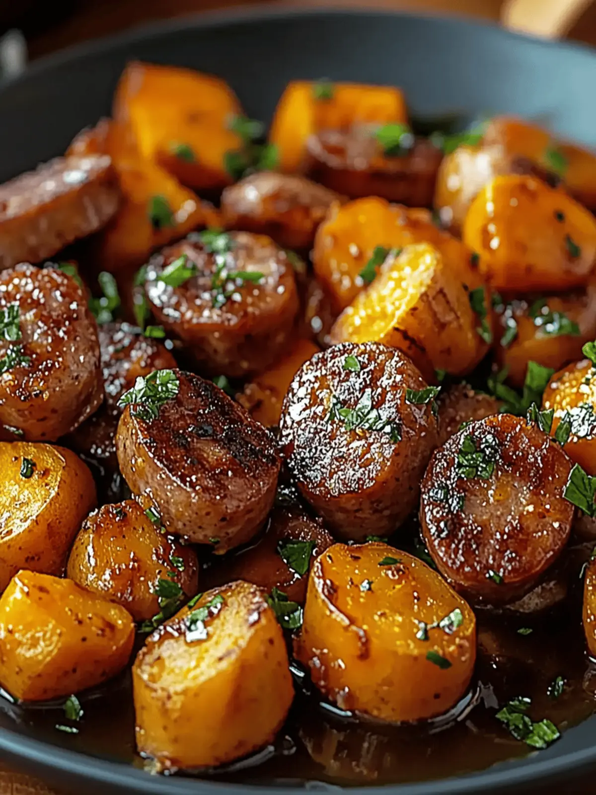 Sausage and Sweet Potatoes with Honey Garlic Sauce Made Easy 5 Sausage and Sweet Potatoes with Honey Garlic Sauce