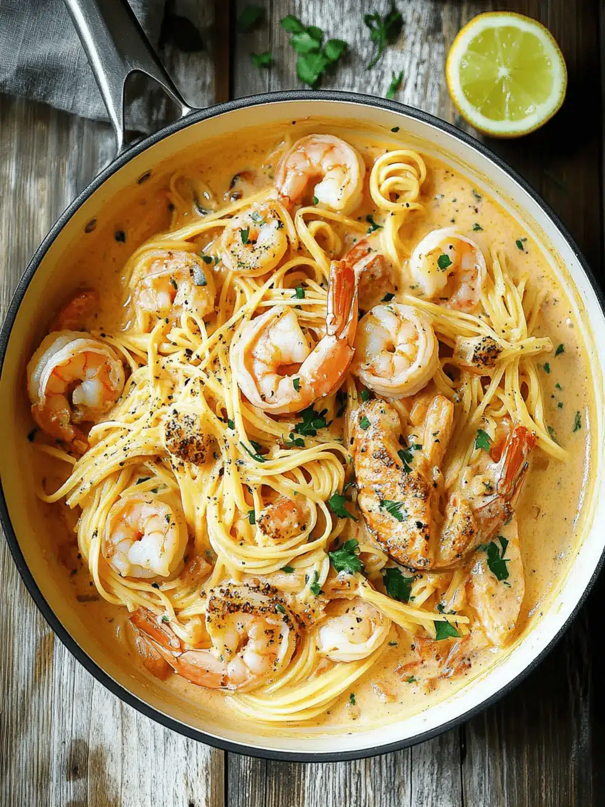 Creamy Salmon and Shrimp Alfredo Pasta in 30 Minutes 5 Salmon and Shrimp Alfredo Pasta