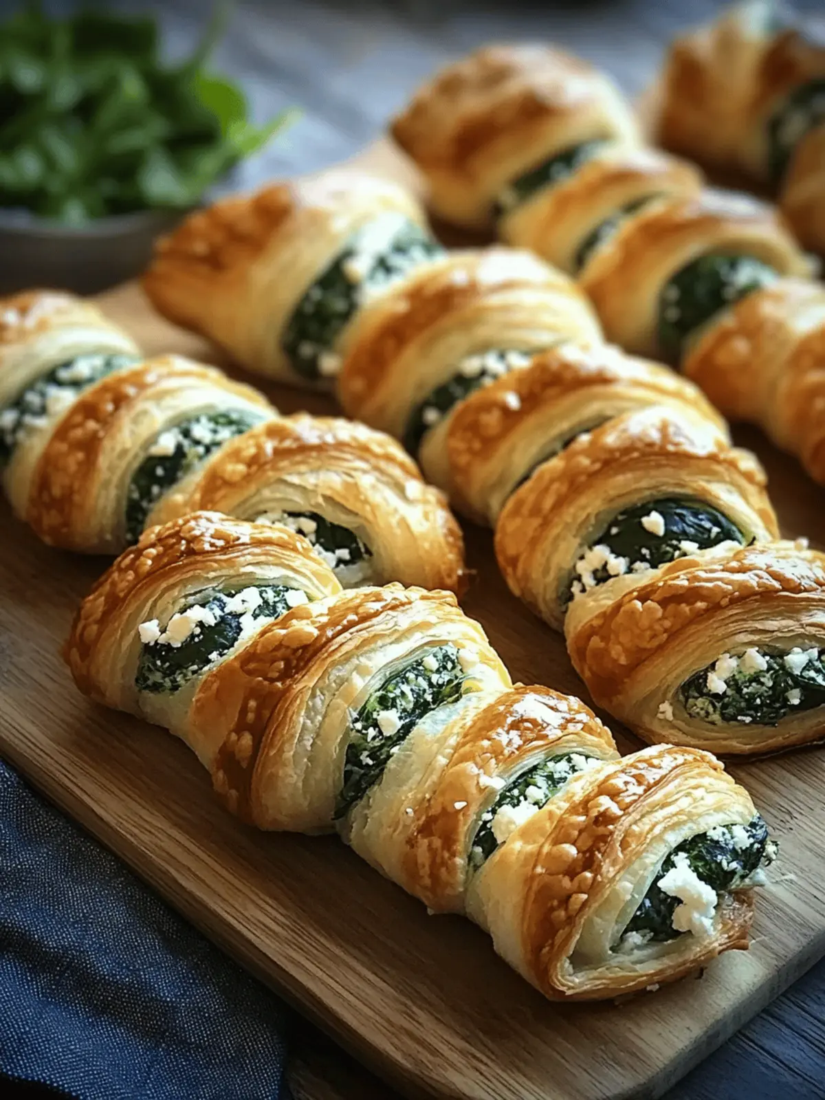 Spinach and Feta Puff Pastry Twists