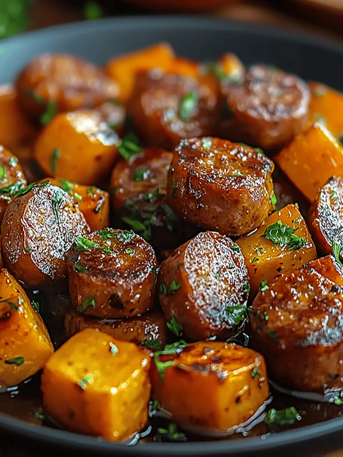 Sausage and Sweet Potatoes with Honey Garlic Sauce Made Easy 4 Sausage and Sweet Potatoes with Honey Garlic Sauce