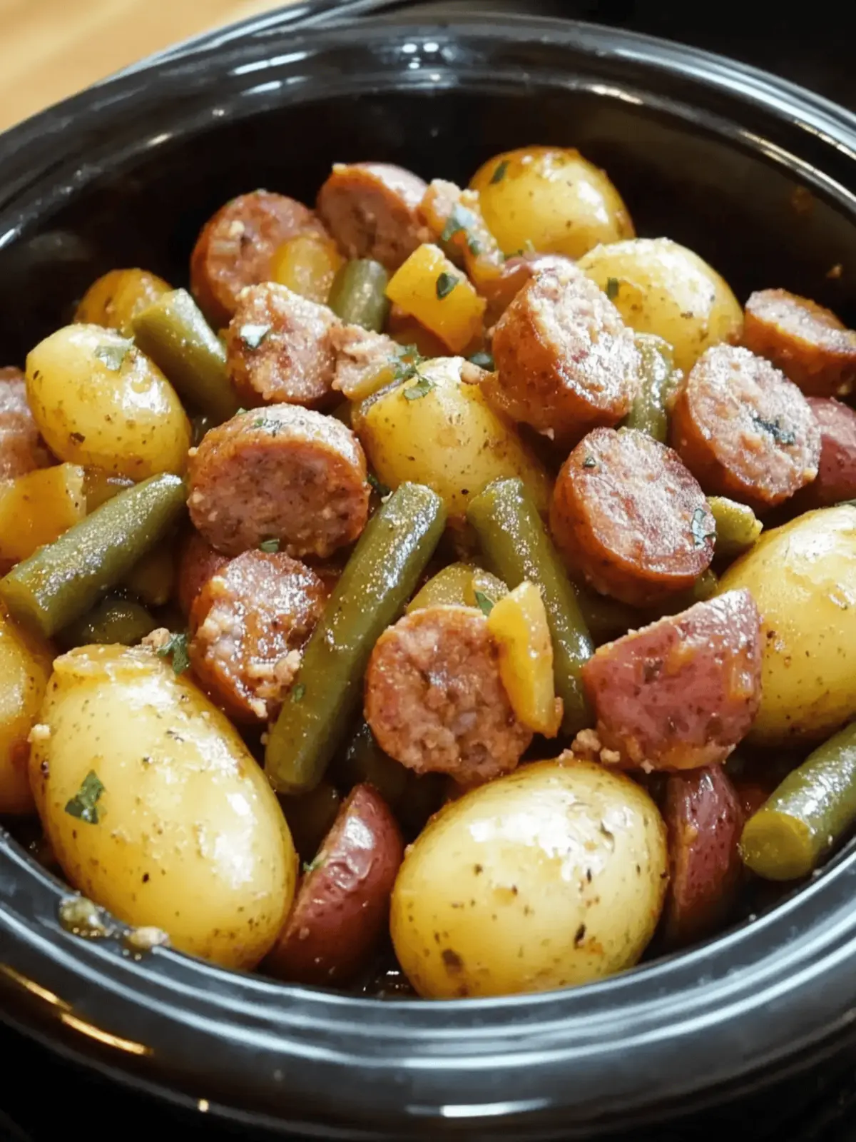 Crock Pot Swamp Potatoes with Sausage & Veggies Made Easy 5 Crock Pot Swamp Potatoes with Sausage & Veggies