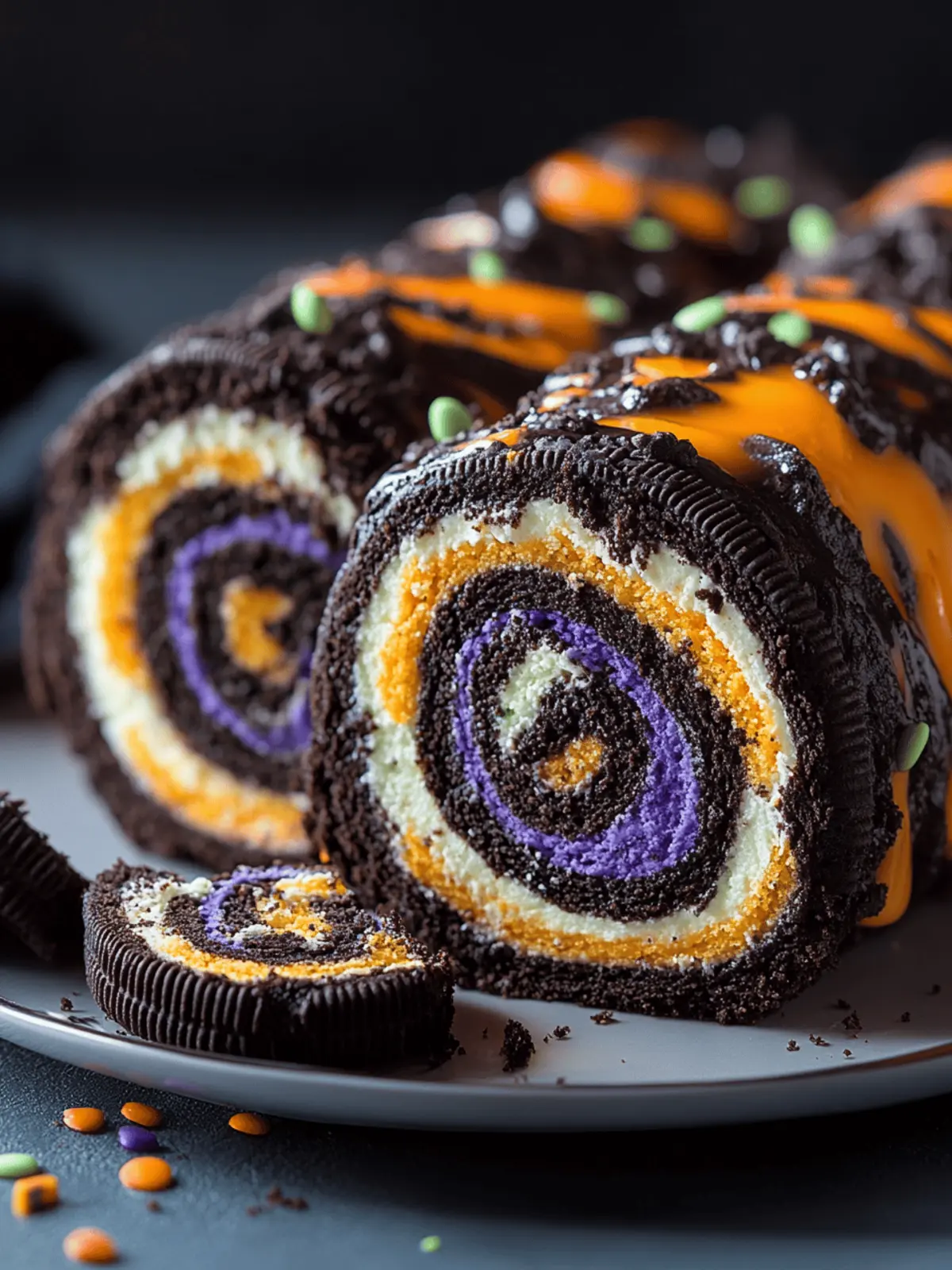Delight in Halloween with a No-Bake Oreo Roll Treat 5 Halloween Oreo Roll
