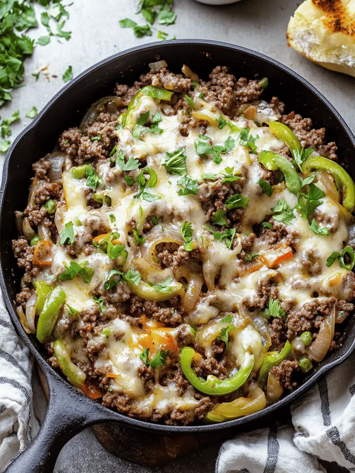 Extra Veggie Ground Beef Philly Skillet for Family Bliss 5 Extra Veggie Ground Beef Philly Skillet