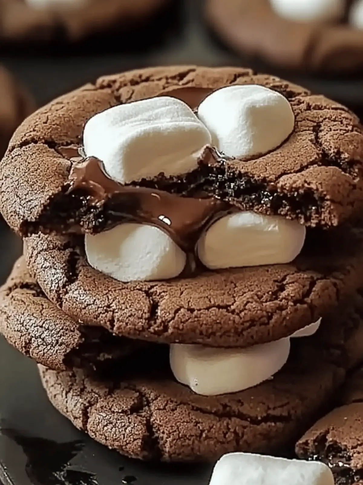 Decadent Thick Nutella Marshmallow Cookies with Fudgy Layers 3 Thick Nutella Marshmallow Cookies with Fudgy Layers