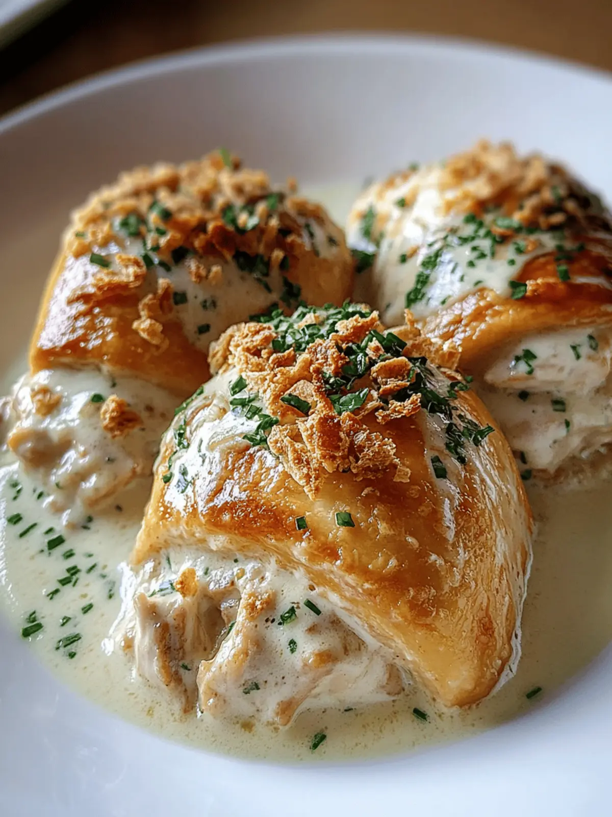 Delicious Chicken Pillows with Creamy Parmesan Sauce Delight 3 Chicken Pillows with Creamy Parmesan Sauce