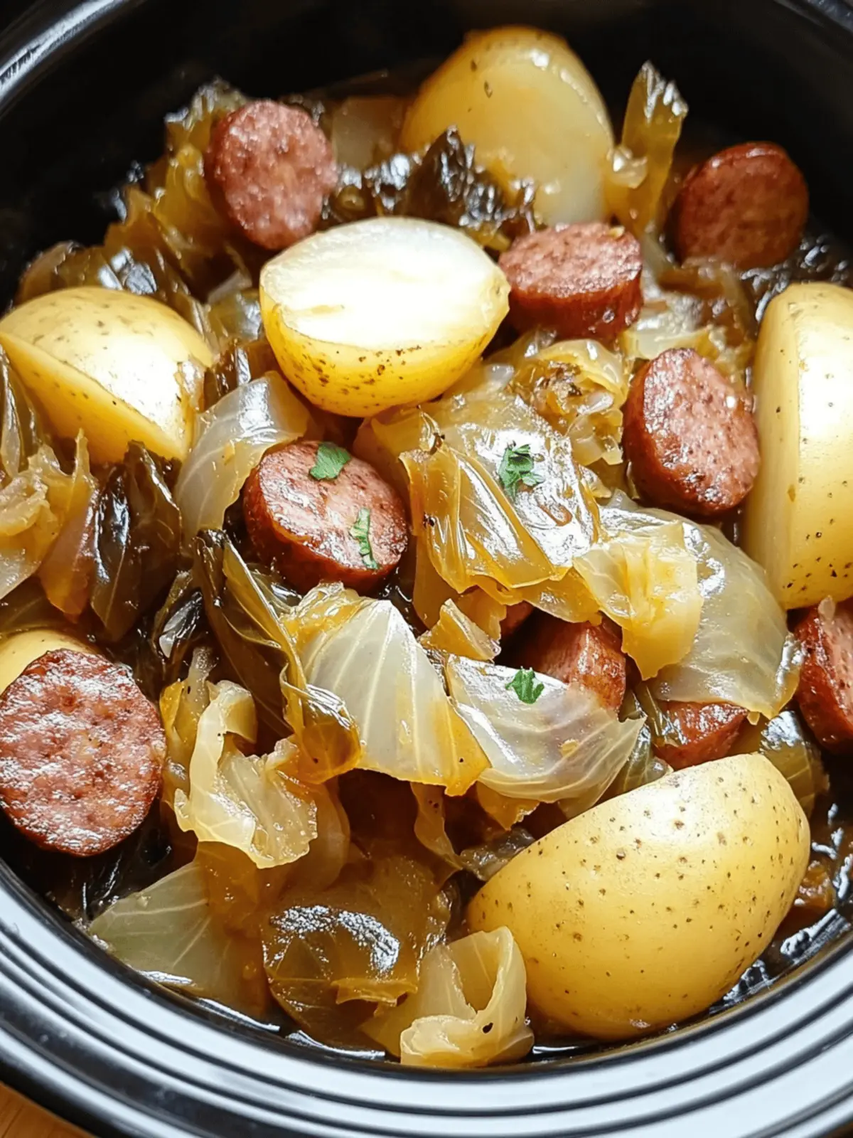 Cozy Crock Pot Cabbage, Sausage & Potatoes for Chilly Nights 5 Crock Pot Cabbage, Sausage & Potatoes