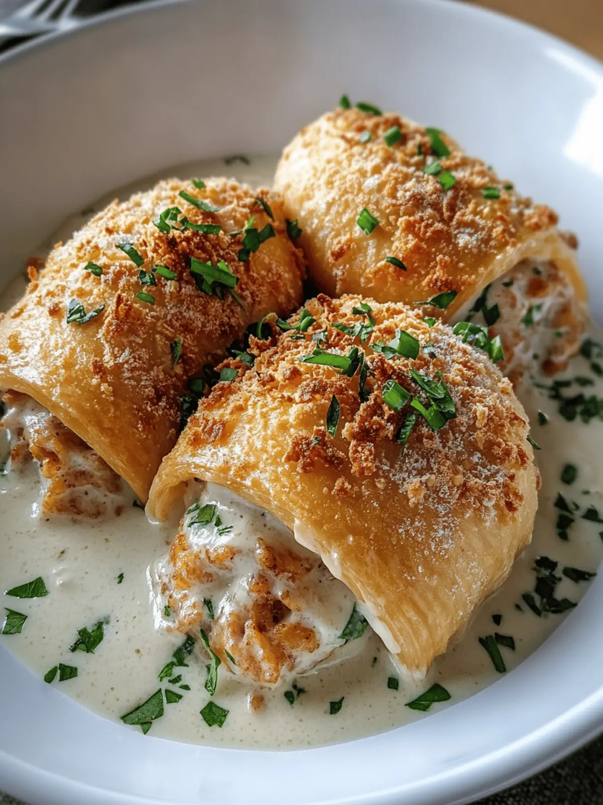 Delicious Chicken Pillows with Creamy Parmesan Sauce Delight 5 Chicken Pillows with Creamy Parmesan Sauce