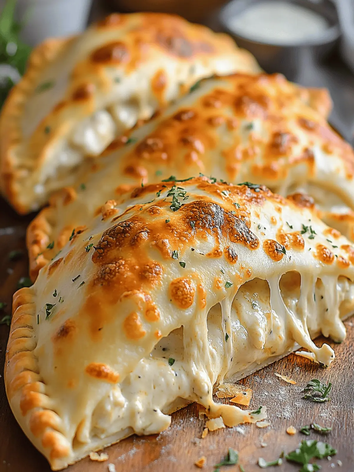 Crispy Chicken Alfredo Air Fryer Calzones with Homemade Sauce 2 Chicken Alfredo Air Fryer Calzones with Homemade Alfredo Sauce