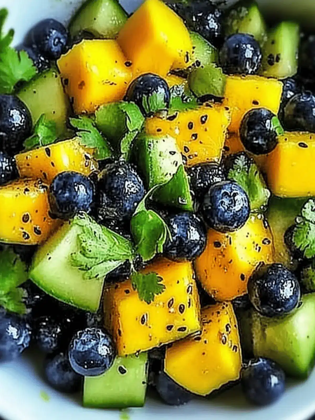 Mango Cucumber Salad with Blueberries and Avocado Bliss 3 Mango Cucumber Salad with Blueberries and Avocado