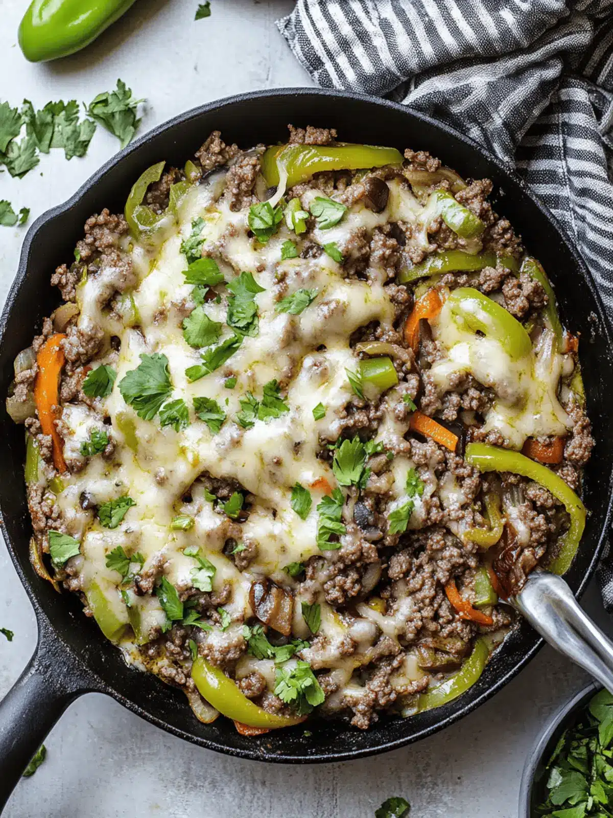Extra Veggie Ground Beef Philly Skillet for Family Bliss 3 Extra Veggie Ground Beef Philly Skillet