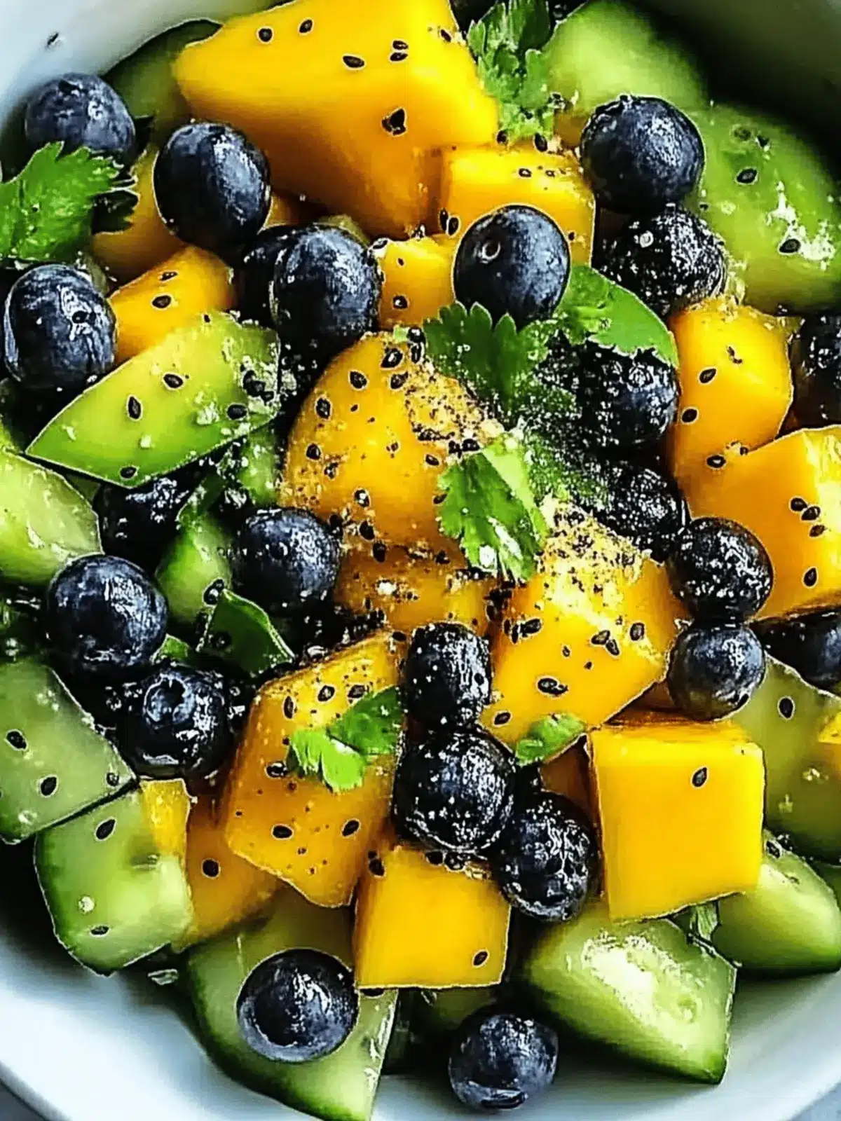 Mango Cucumber Salad with Blueberries and Avocado Bliss 4 Mango Cucumber Salad with Blueberries and Avocado