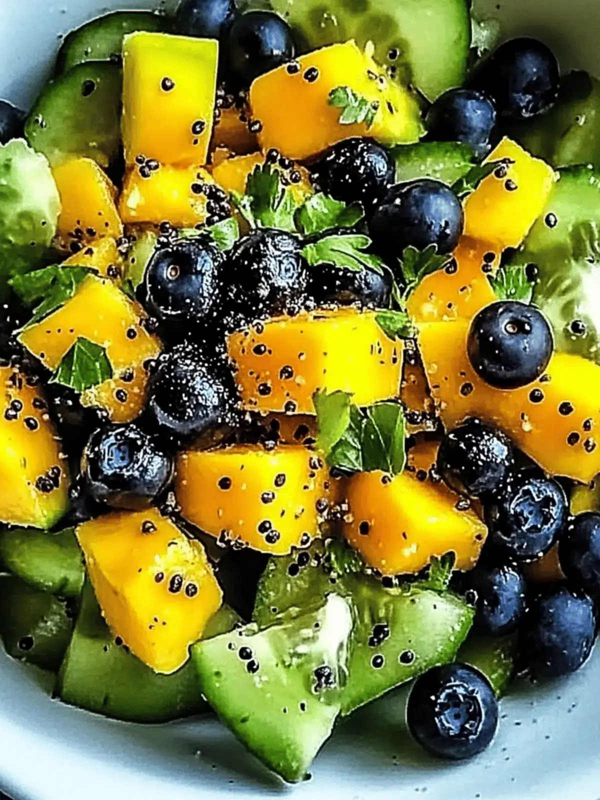 Mango Cucumber Salad with Blueberries and Avocado Bliss 5 Mango Cucumber Salad with Blueberries and Avocado