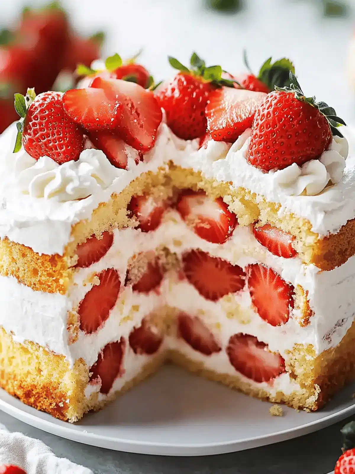 Mouthwatering Strawberry Shortcake Cake for Sweet Summer Bliss 4 Strawberry Shortcake Cake