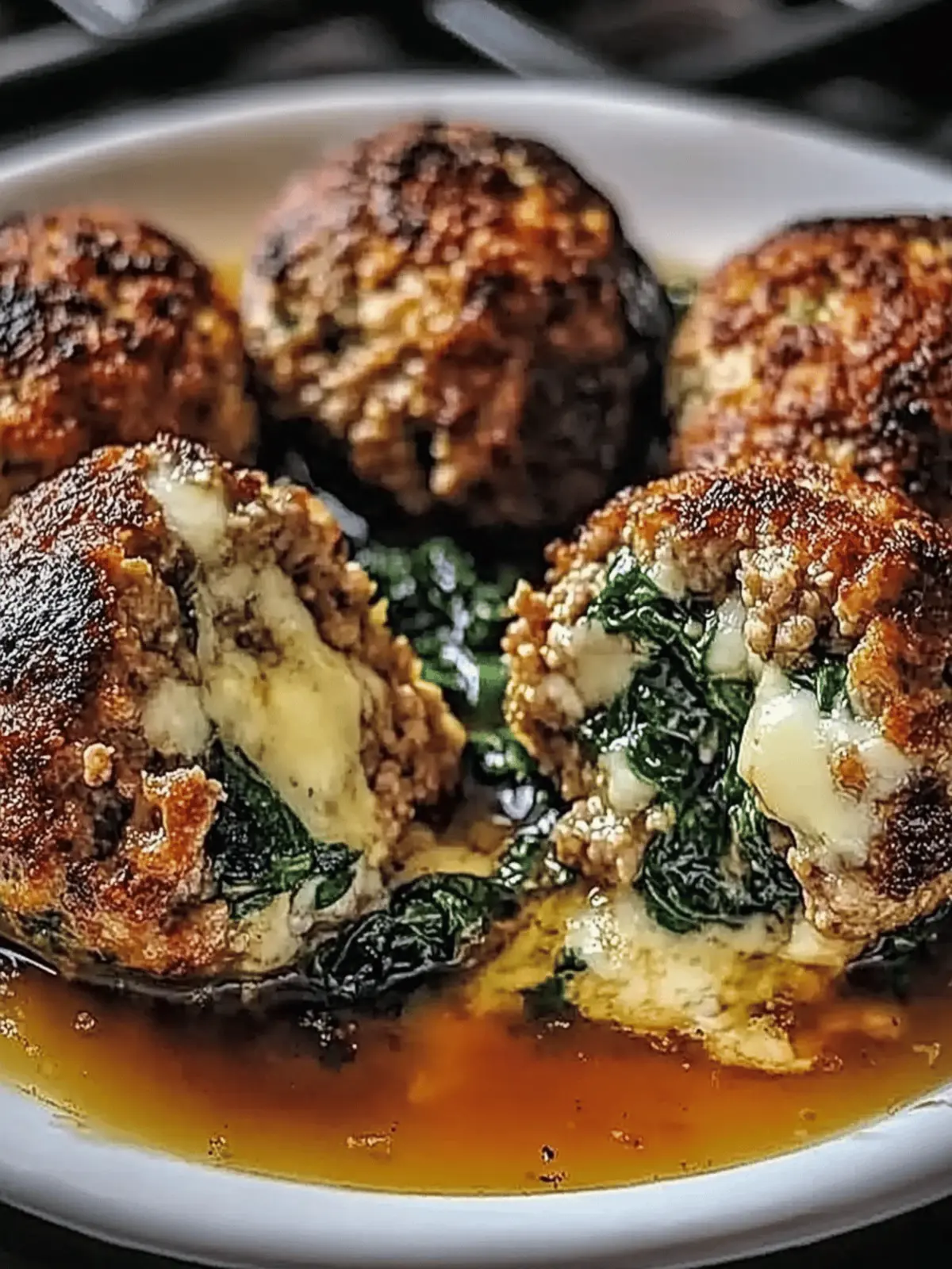 Spinach Garlic Meatballs with Mozzarella for Cozy Dinners 5 Spinach Garlic Meatballs with Mozzarella