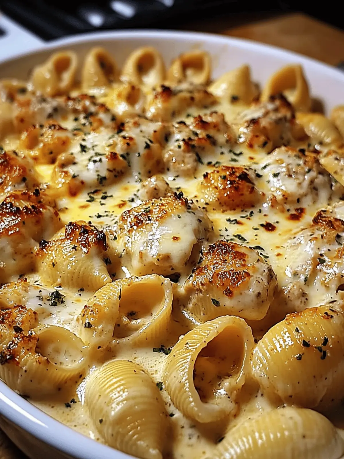 Creamy Parmesan Chicken Shells with Melted Mozzarella Bliss 4 Creamy Parmesan Chicken Shells with Melted Mozzarella
