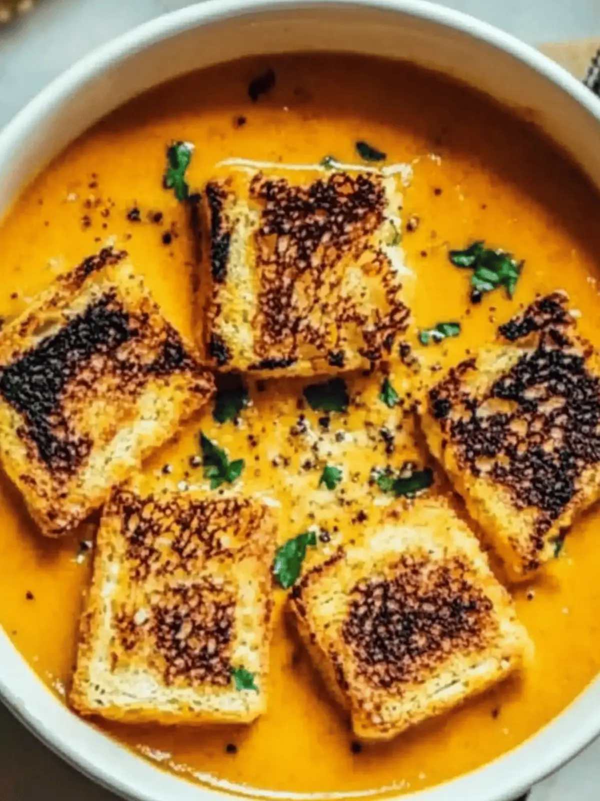 Spicy Pumpkin Soup with Grilled Cheese Croutons for Cozy Nights 5 Spicy Pumpkin Soup with Grilled Cheese Croutons