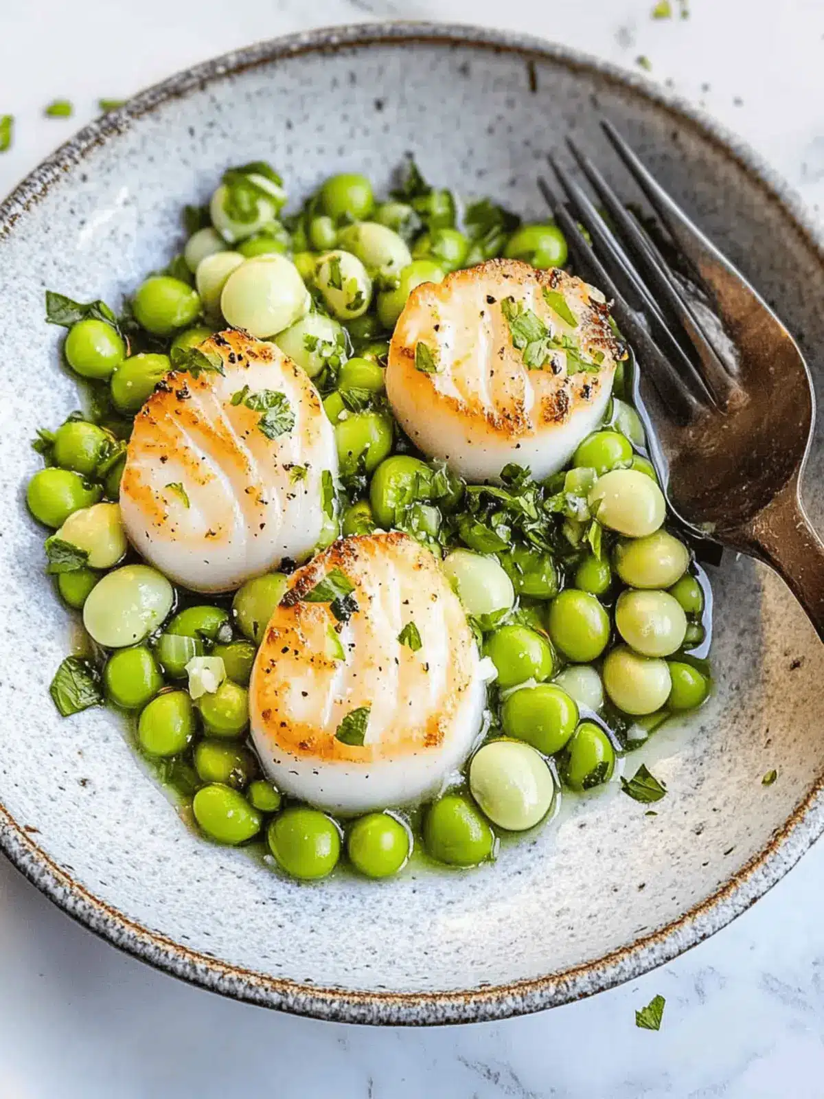 Delicious Pan-Seared Scallops with Edamame & Peas in 25 Minutes 5 Pan-Seared Scallops with Edamame & Peas