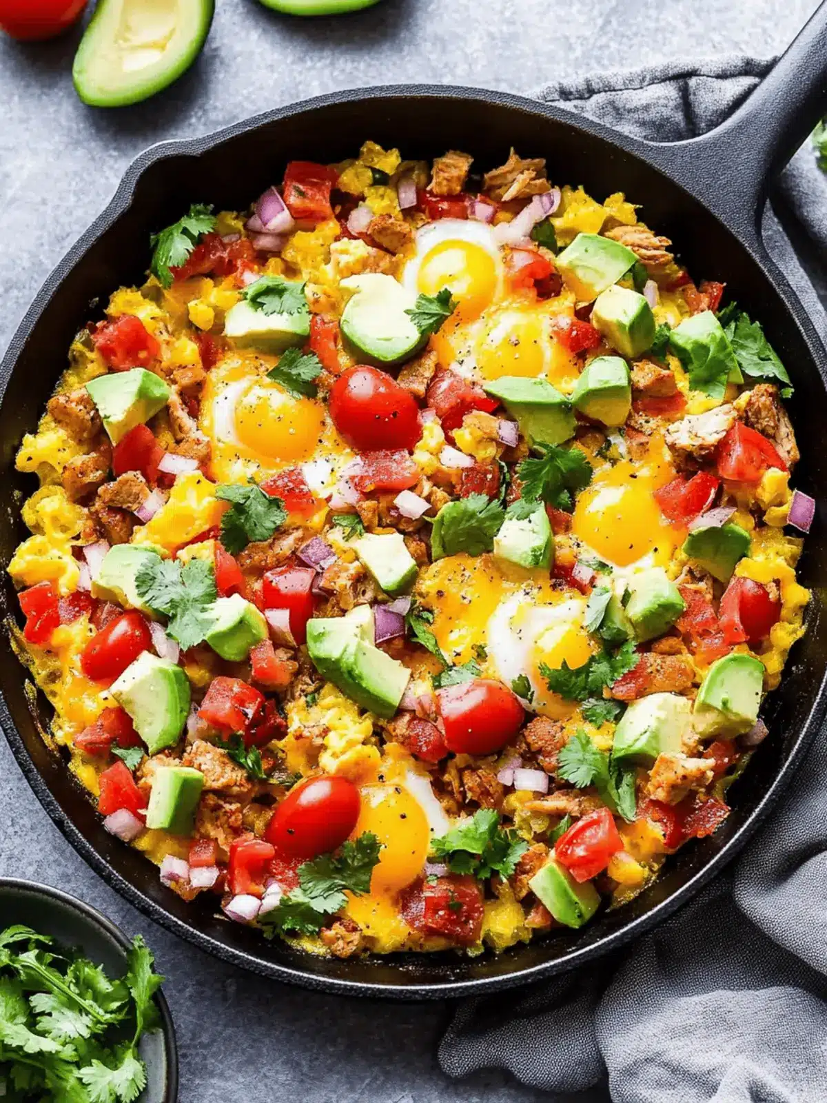 Southwest Turkey and Egg Breakfast Skillet: Healthy and Hearty! 4 Southwest Turkey and Egg Breakfast Skillet