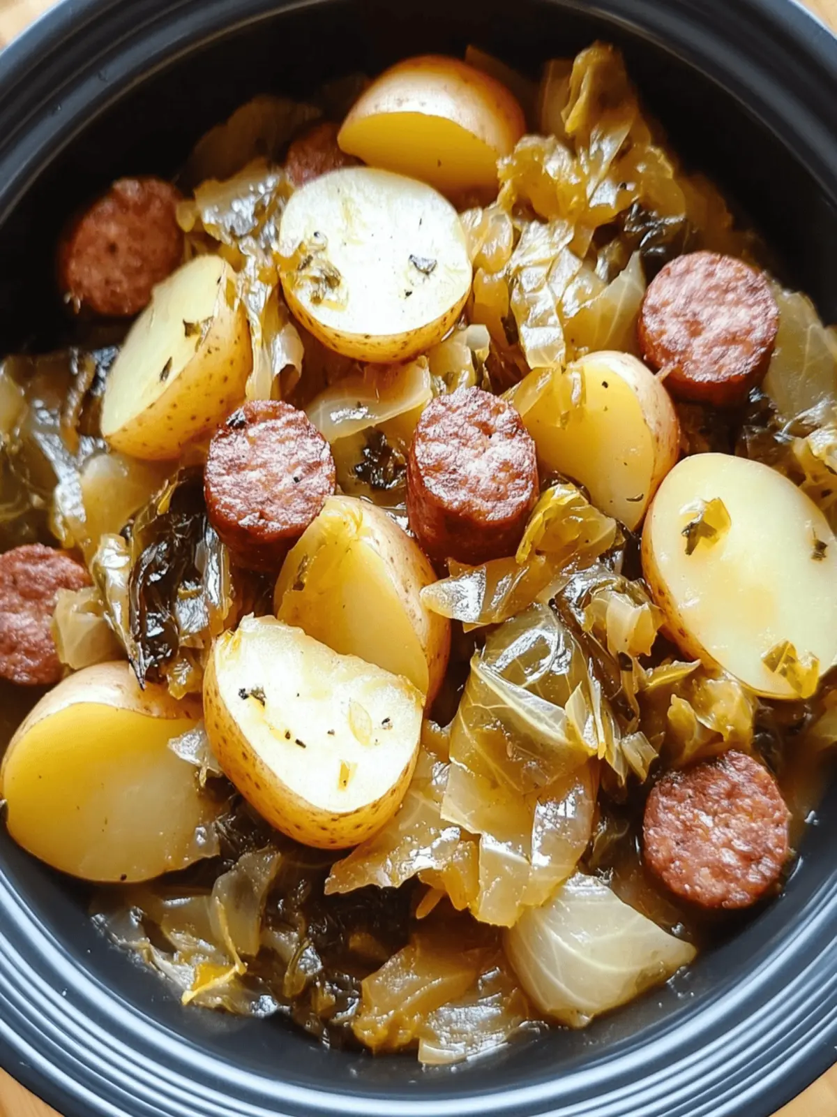Cozy Crock Pot Cabbage, Sausage & Potatoes for Chilly Nights 4 Crock Pot Cabbage, Sausage & Potatoes