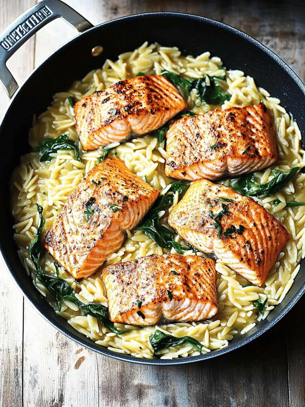 One Skillet Salmon with Lemon Orzo for Easy Weeknight Bliss 5 One Skillet Salmon with Lemon Orzo