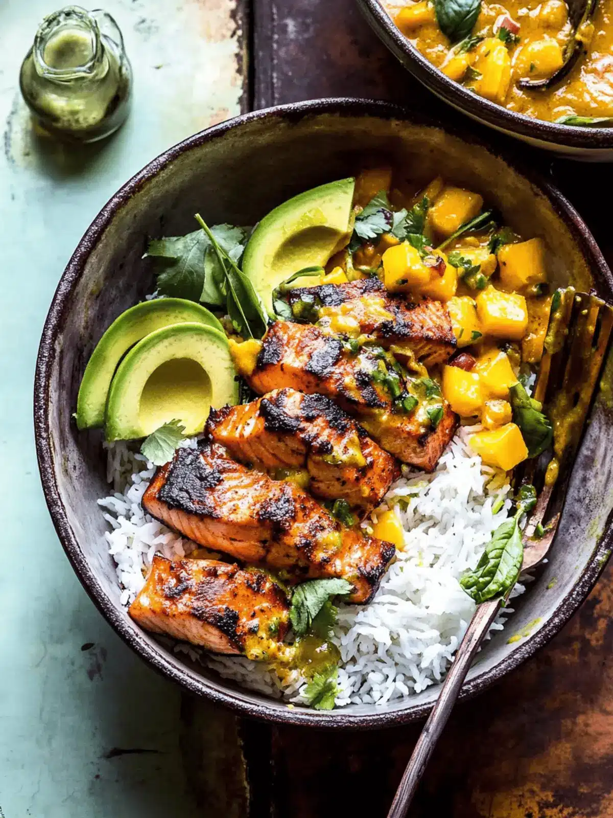 BBQ Salmon Curry with Mango Avocado Salsa: A Summer Must-Try 2 BBQ Salmon Curry with Mango Avocado Salsa