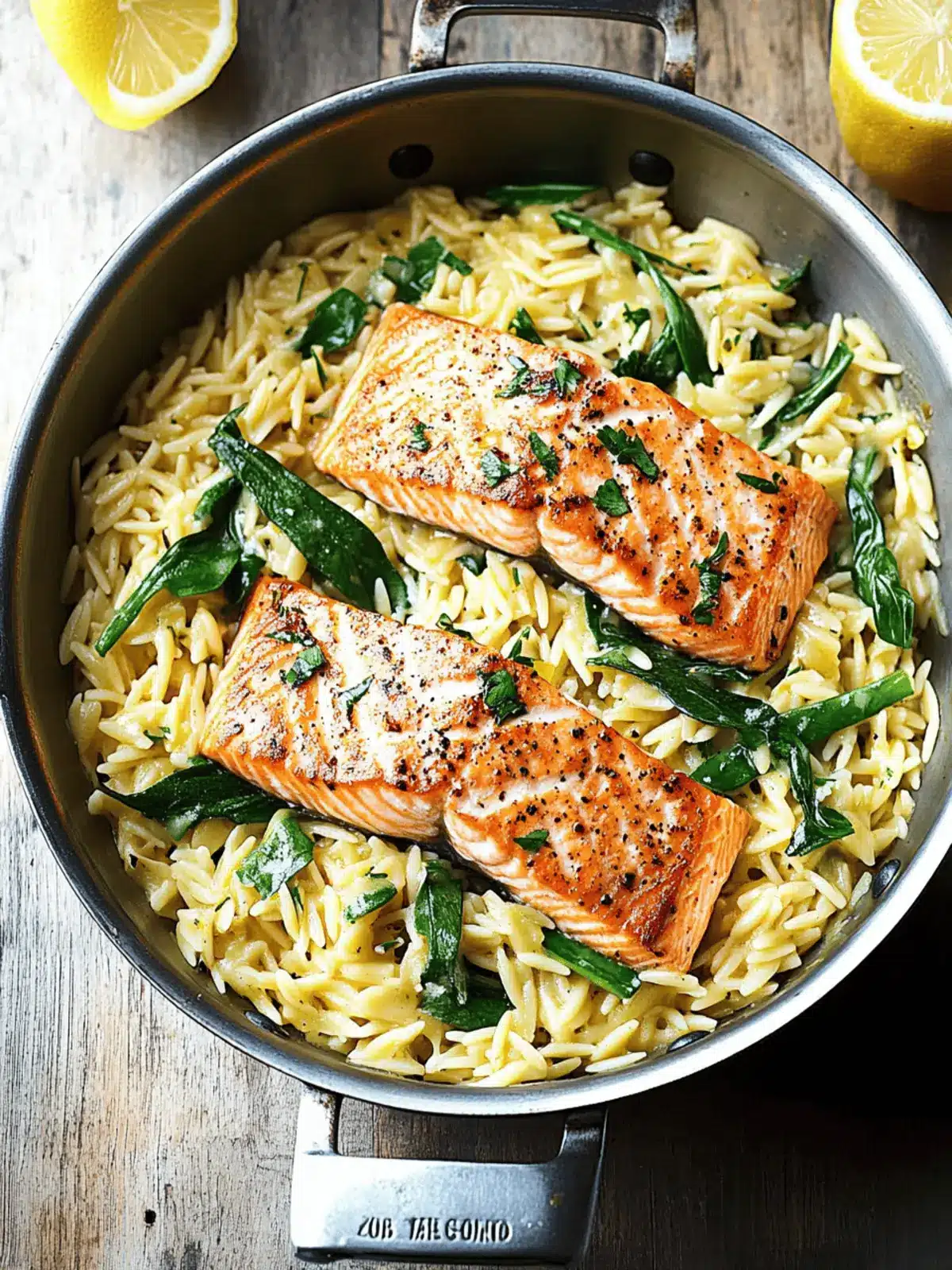 One Skillet Salmon with Lemon Orzo for Easy Weeknight Bliss 2 One Skillet Salmon with Lemon Orzo