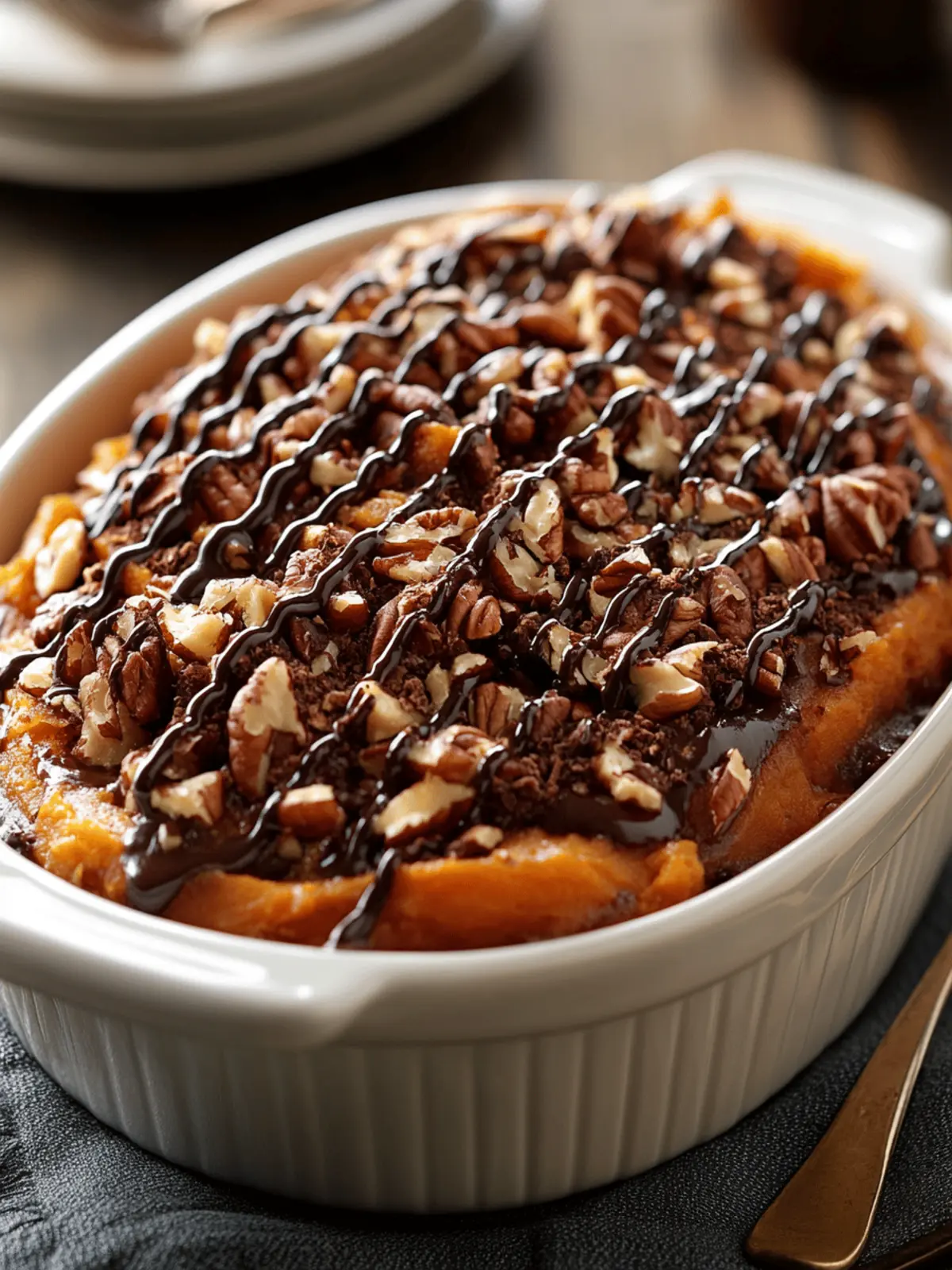 Chocolate-Pecan Sweet Potato Casserole: Your Decadent Holiday Treat 4 Chocolate-Pecan Sweet Potato Casserole