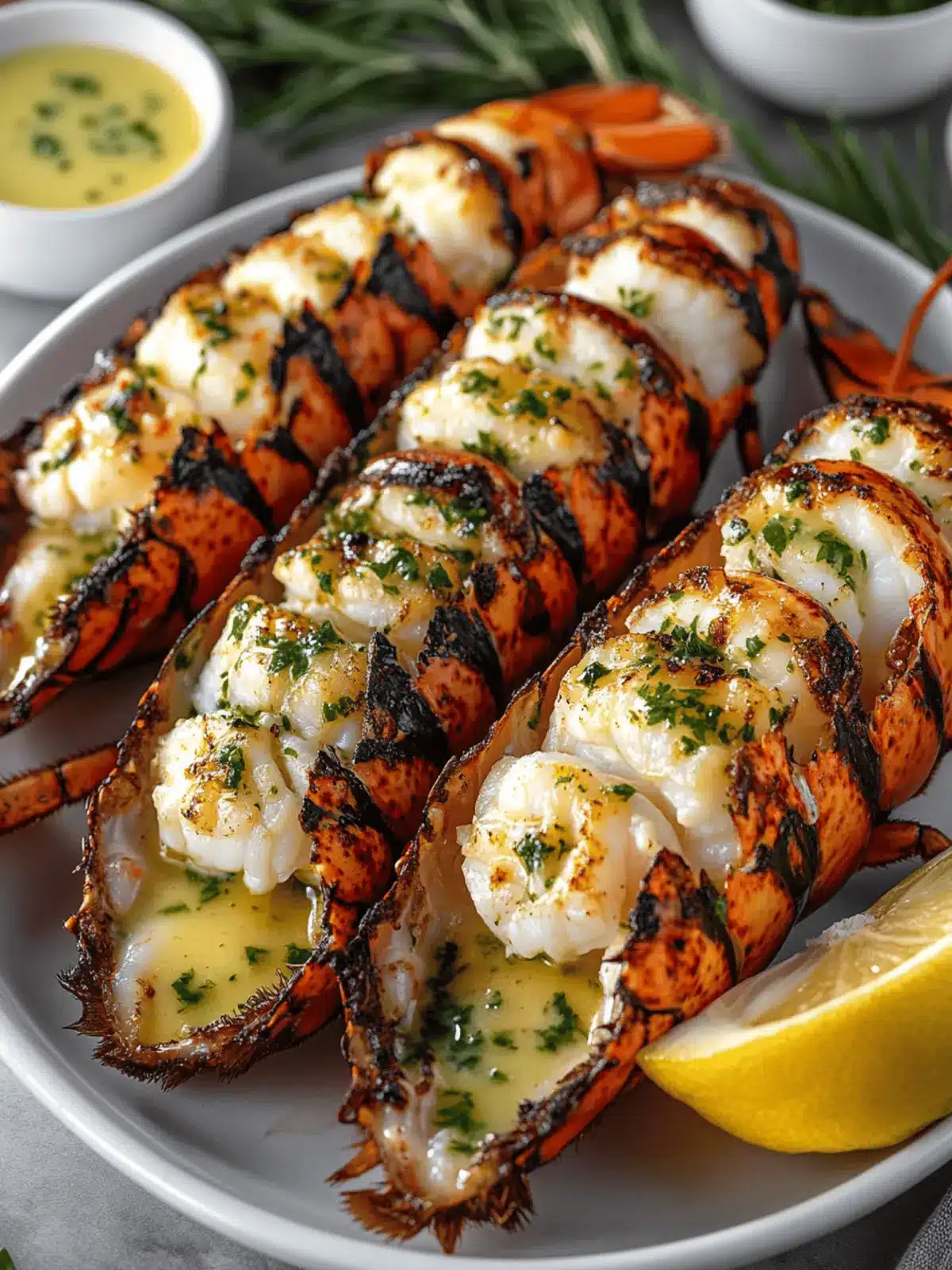 Grilled Lobster Tails with Garlic Lemon Butter Sauce Bliss 3 Grilled Lobster Tails with Garlic Lemon Butter Sauce