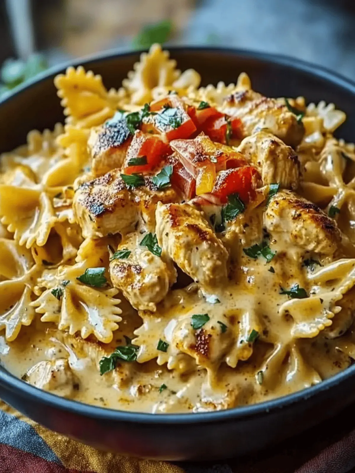 Creamy Cajun Chicken Bowtie Pasta with Garlic Cheese Magic 3 Creamy Cajun Chicken Bowtie Pasta with Garlic Cheese Sauce