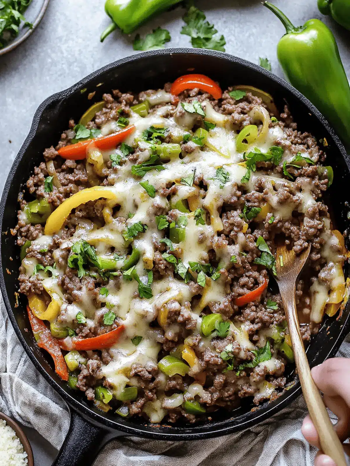 Extra Veggie Ground Beef Philly Skillet for Family Bliss 2 Extra Veggie Ground Beef Philly Skillet