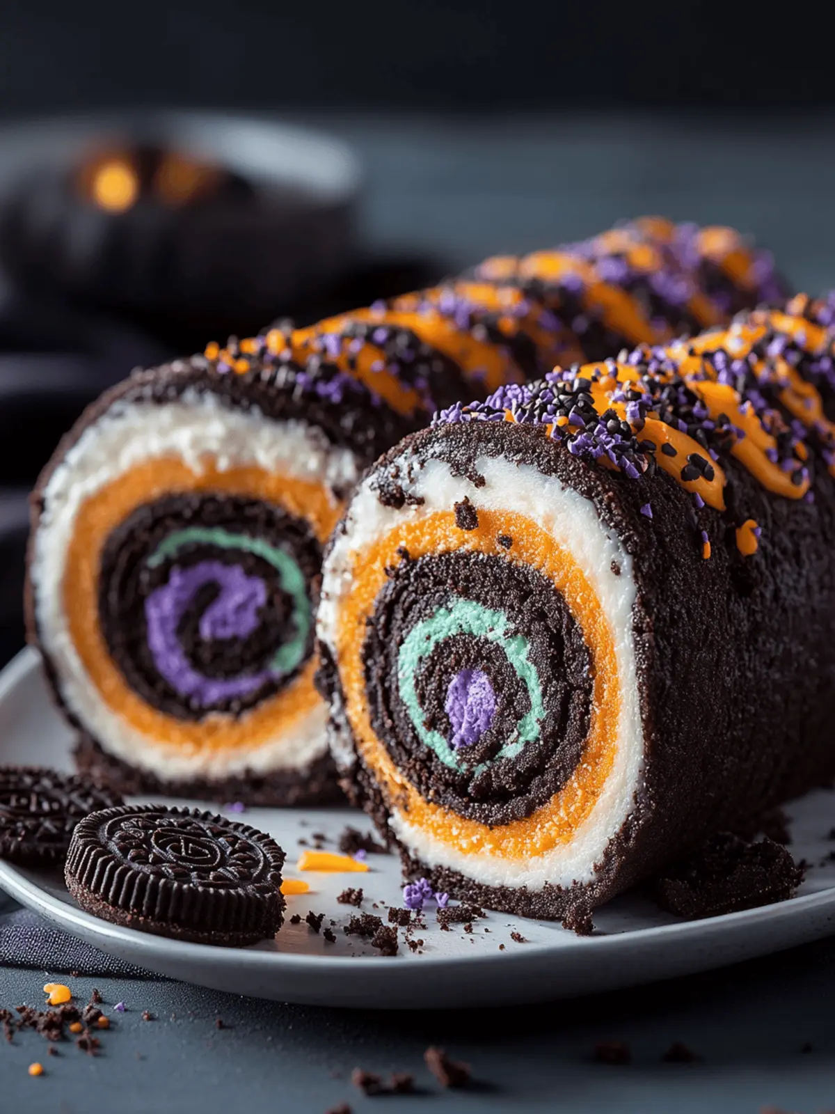 Delight in Halloween with a No-Bake Oreo Roll Treat 3 Halloween Oreo Roll