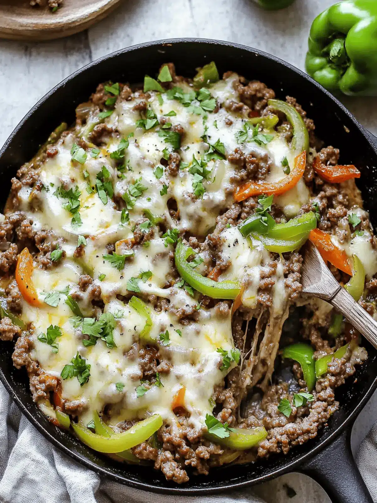 Extra Veggie Ground Beef Philly Skillet for Family Bliss 4 Extra Veggie Ground Beef Philly Skillet