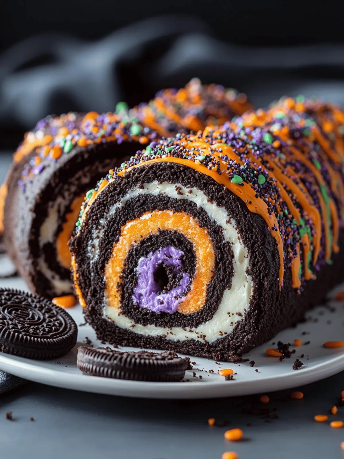 Delight in Halloween with a No-Bake Oreo Roll Treat 2 Halloween Oreo Roll