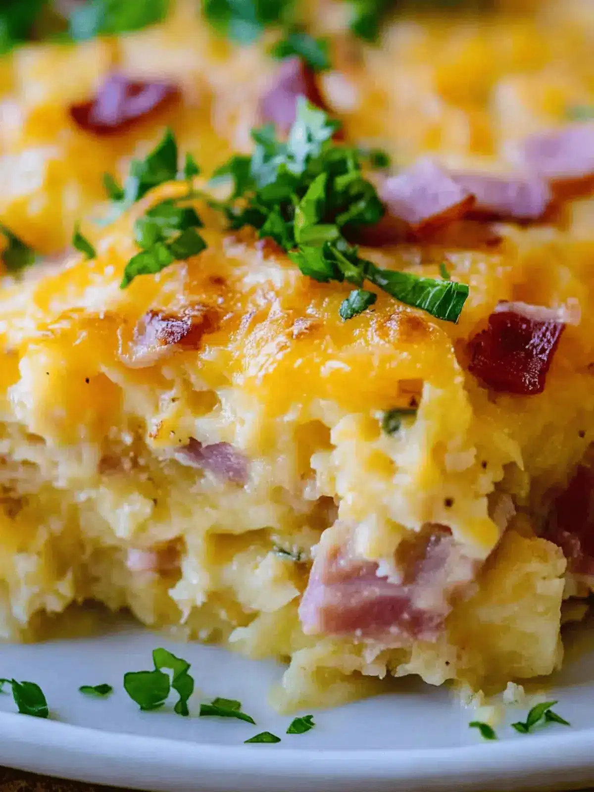 Cheesy Hashbrown Breakfast Casserole with Ham for Happy Mornings 3 Cheesy Hashbrown Breakfast Casserole with Ham