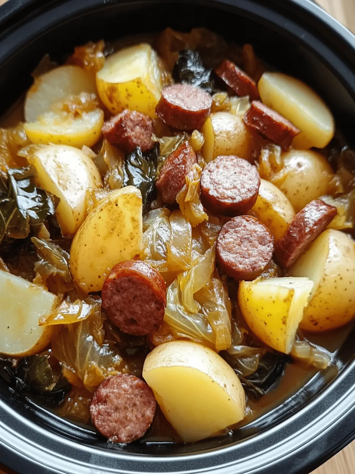Cozy Crock Pot Cabbage, Sausage & Potatoes for Chilly Nights 2 Crock Pot Cabbage, Sausage & Potatoes