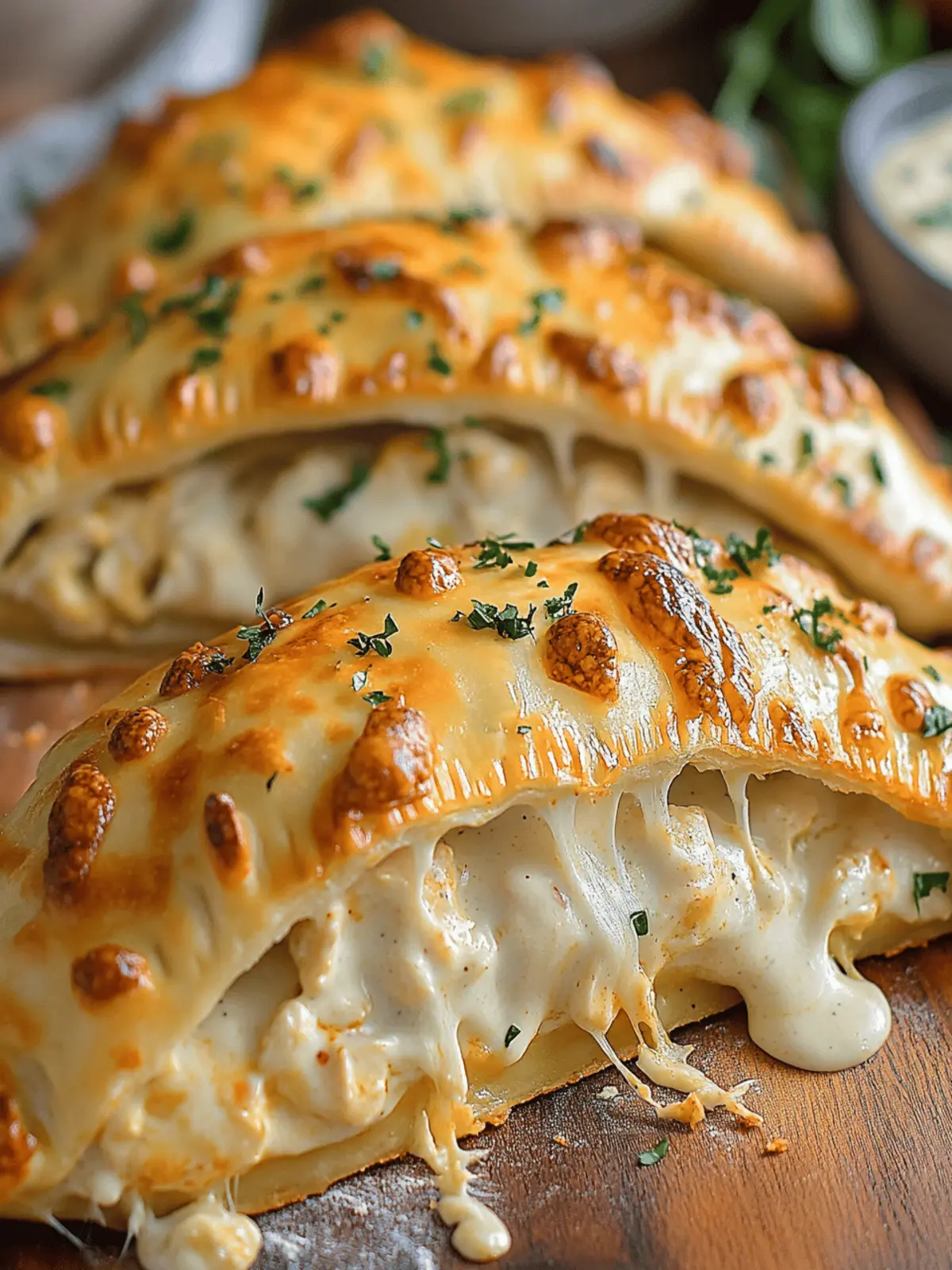 Crispy Chicken Alfredo Air Fryer Calzones with Homemade Sauce 3 Chicken Alfredo Air Fryer Calzones with Homemade Alfredo Sauce
