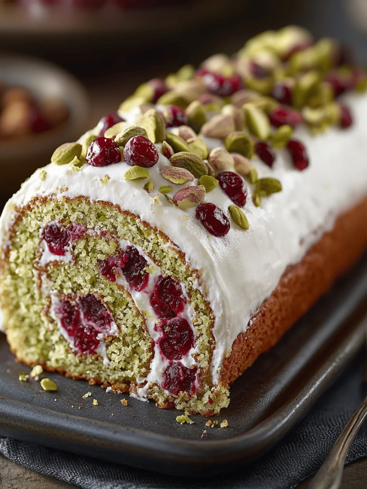 Pistachio Cranberry Cake Roll: A Festive Delight to Impress 3 Pistachio Cranberry Cake Roll