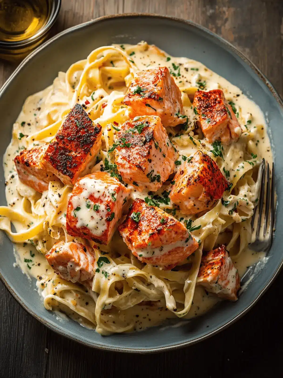 Cajun Lobster Crab and Salmon Alfredo for Gourmet Nights 2 Cajun Lobster Crab and Salmon Alfredo