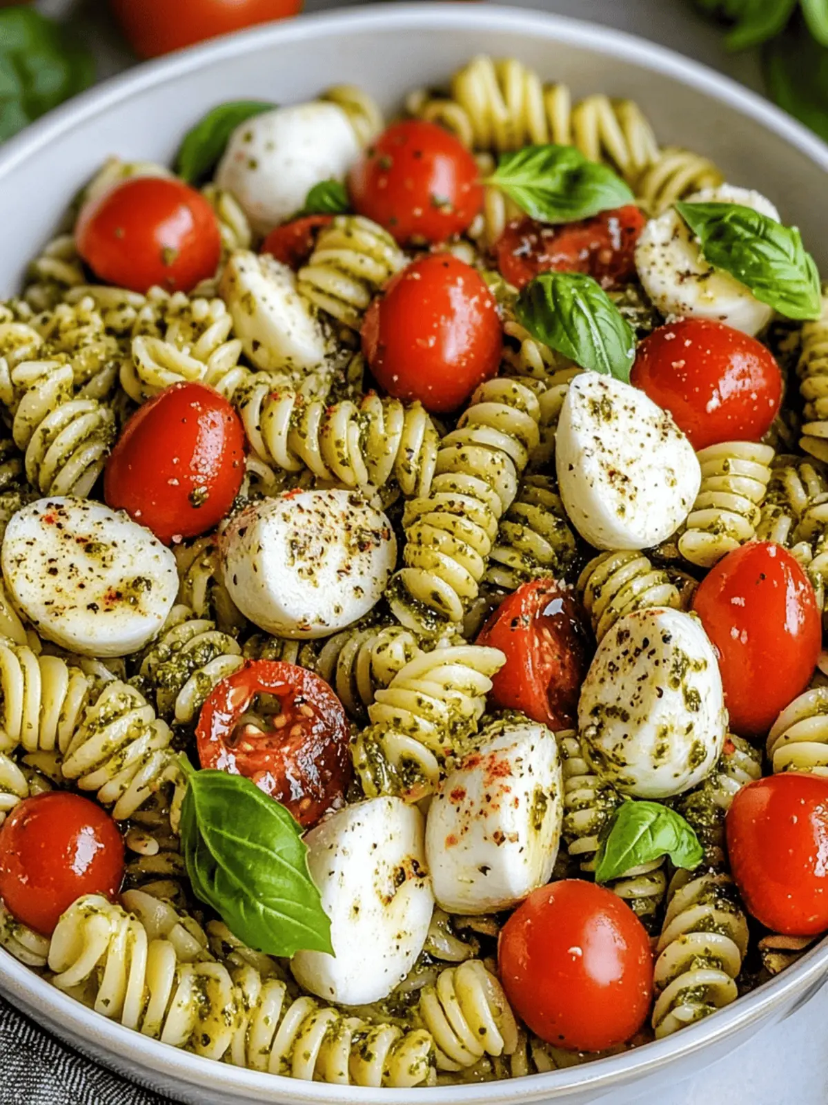 Bursting Flavor Pesto Caprese Pasta Salad You’ll Love 2 Pesto Caprese Pasta Salad