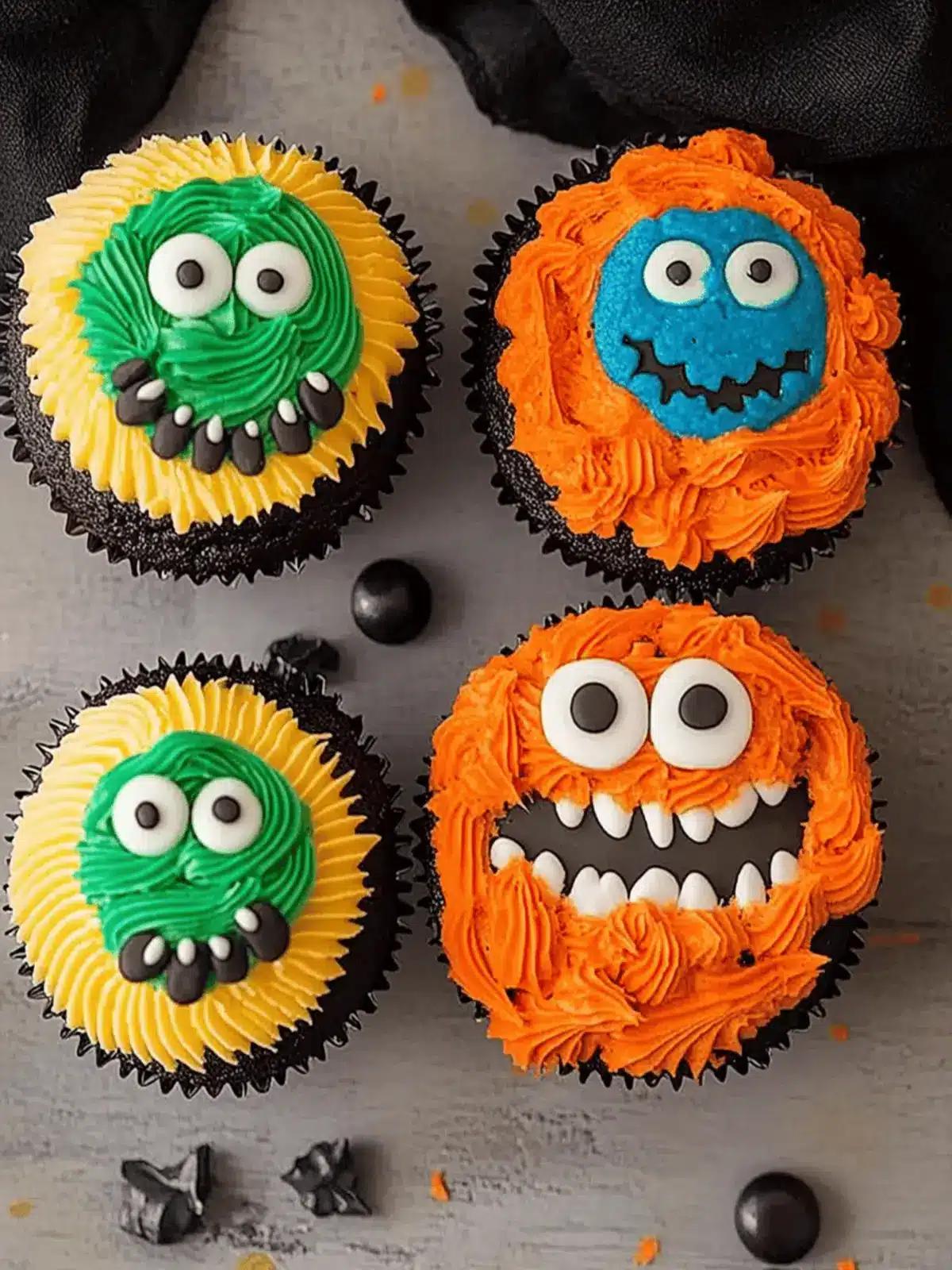 Spooky 24 Halloween Monster Cupcakes for Fun Family Baking 4 Spooky 24 Halloween Monster Cupcakes