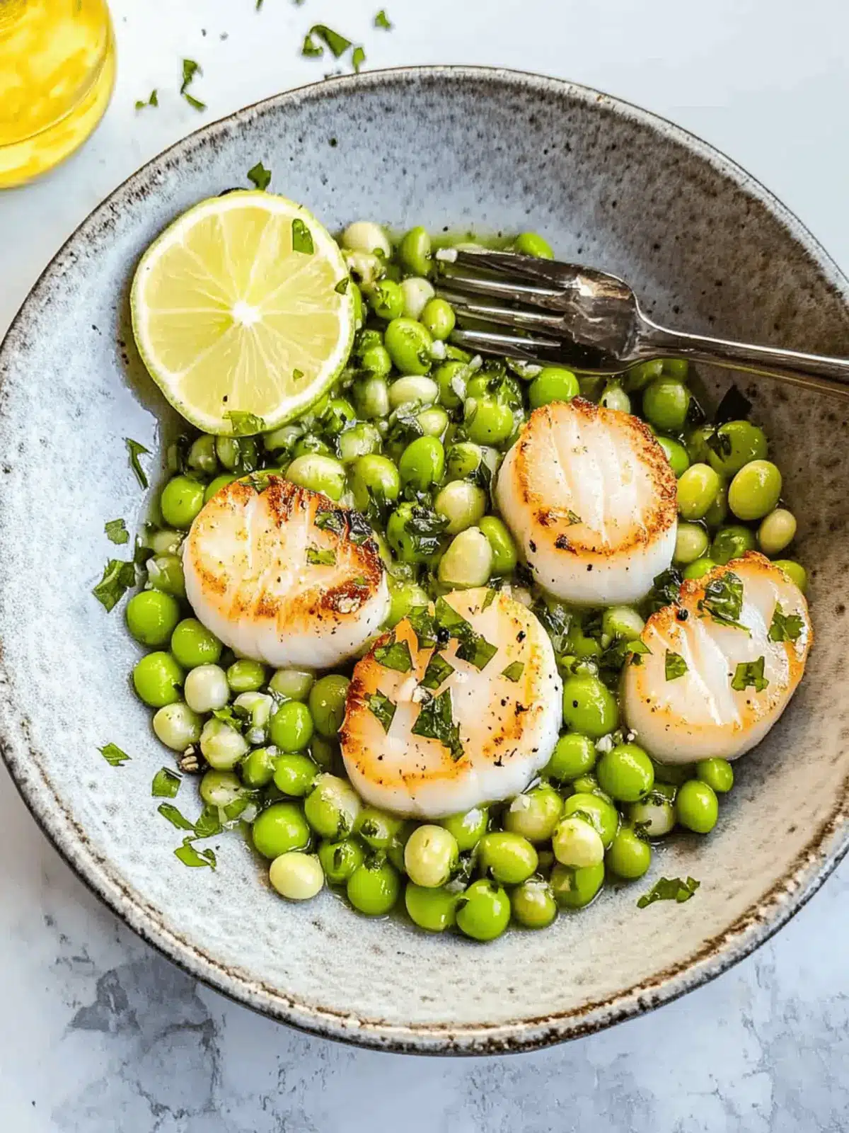 Delicious Pan-Seared Scallops with Edamame & Peas in 25 Minutes 2 Pan-Seared Scallops with Edamame & Peas